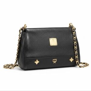 MCM Black Crossbody Bag with Gold Chain